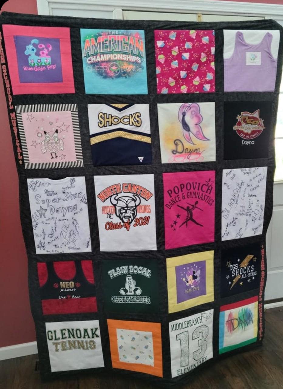 Custom T-Shirt Memory Quilt: Graduation Gift, Retirement Gift