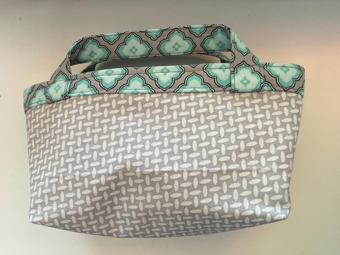 Small Green Multicolor Quilted Tote Bag