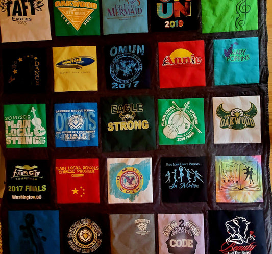 Custom T-Shirt Memory Quilt: Graduation Gift, Retirement Gift