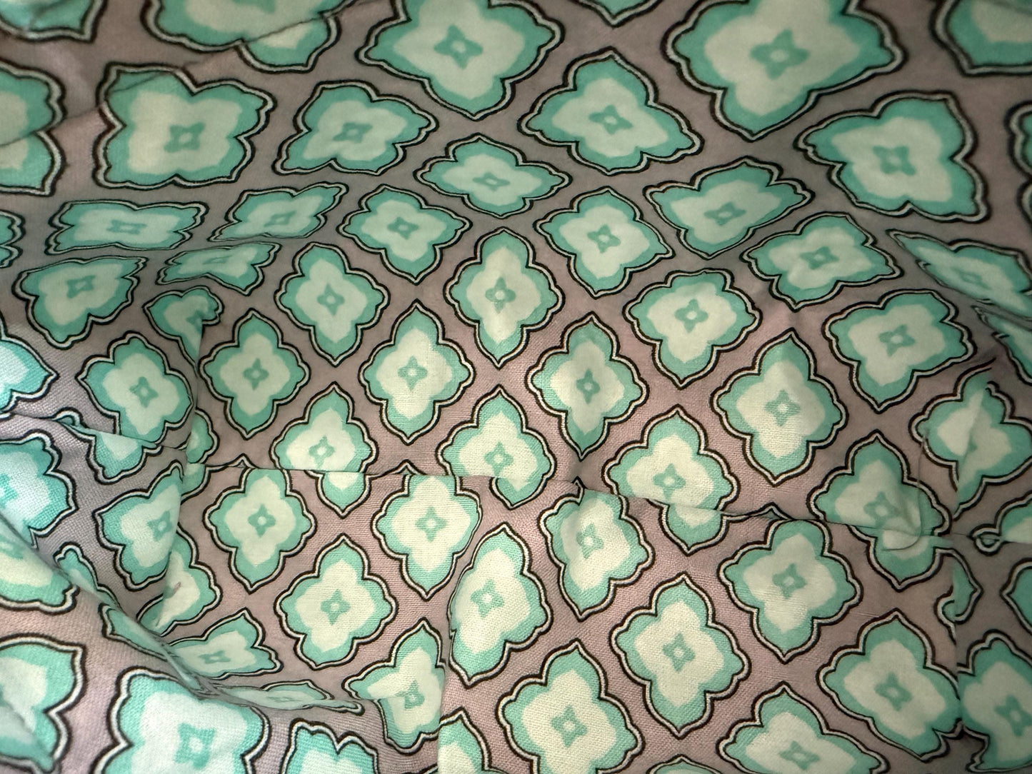 Small Green Multicolor Quilted Tote Bag